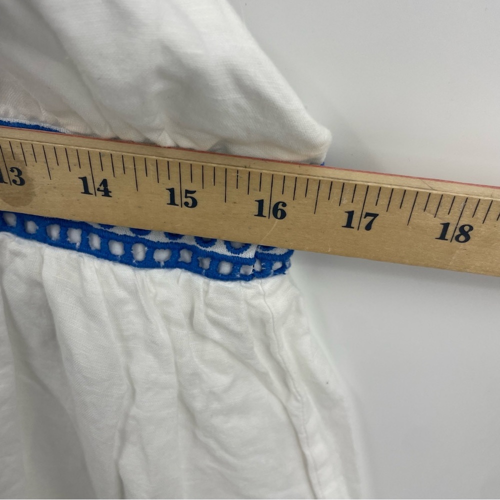 J. Crew | Ruffle Deep V-Neck Beach Linen Blend Dress Style #L7450 Sz M - Picture 15 of 15